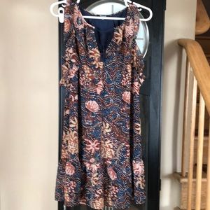 Madewell Women's Blue Lily Ruffle Dress In Sea Floral XS